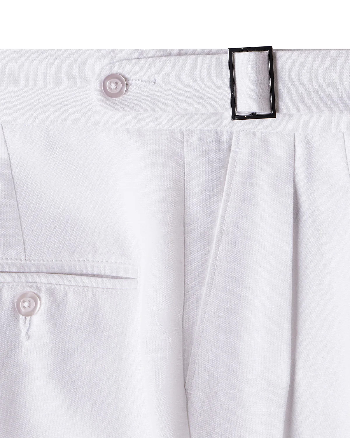 Ventura Cotton Linen Neapolitan Dress Pants - White - Image 5