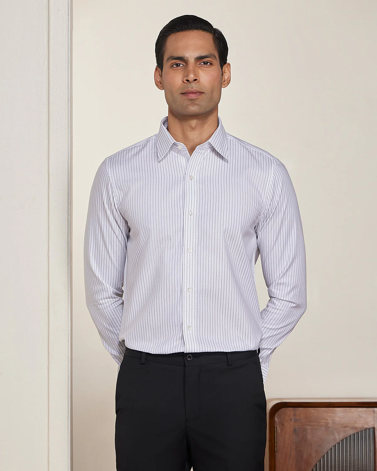 White & Black Striped Shirt