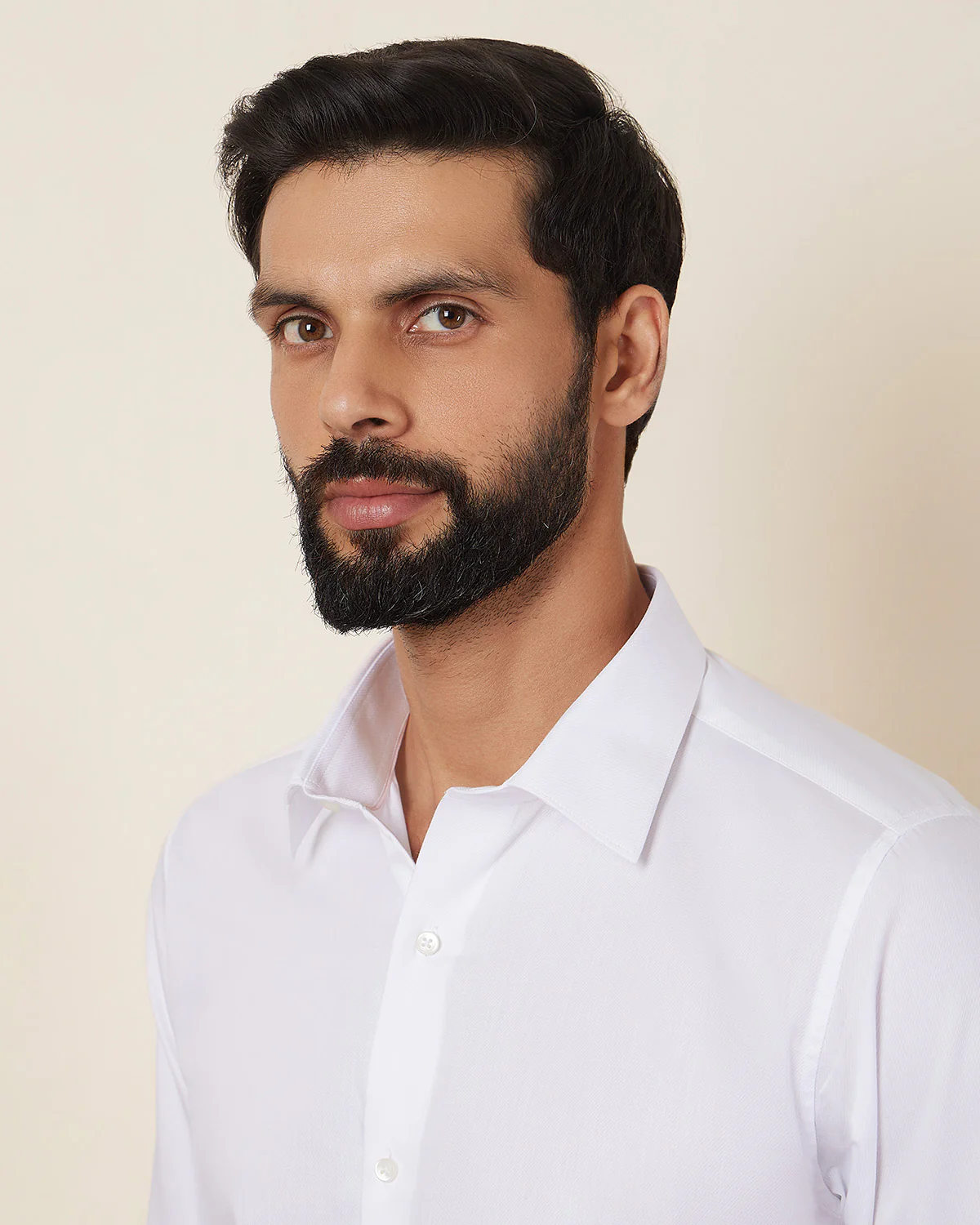 White Cotton Bold Twill Shirt - Image 2