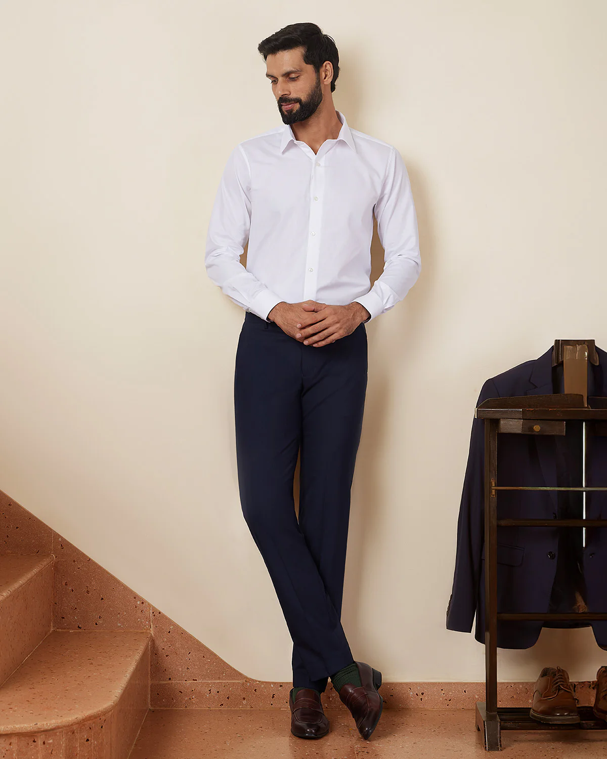 White Cotton Bold Twill Shirt - Image 4