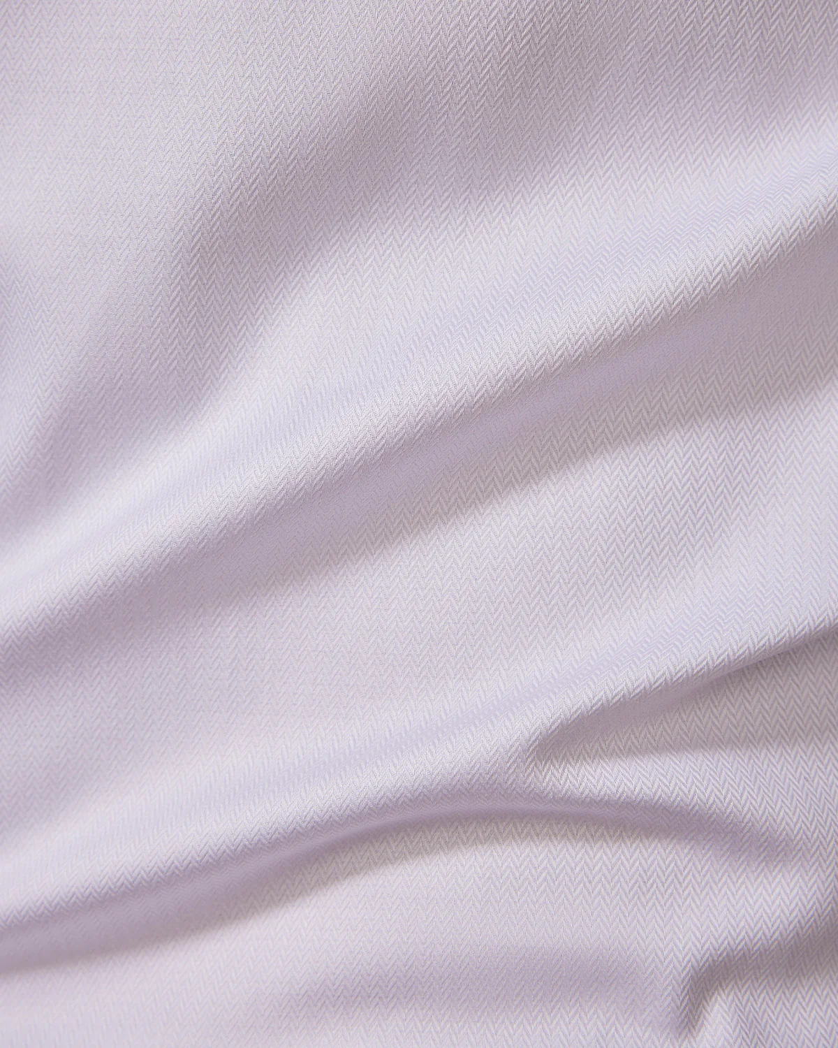 White Cotton Herringbone Shirt - Image 6