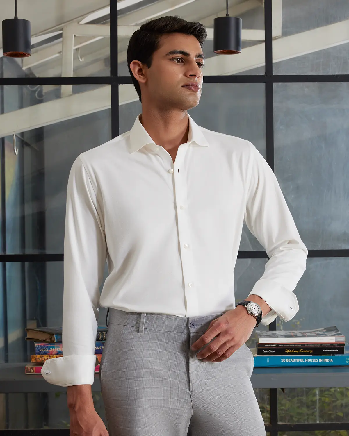White Cotton Knit Shirt - Image 2