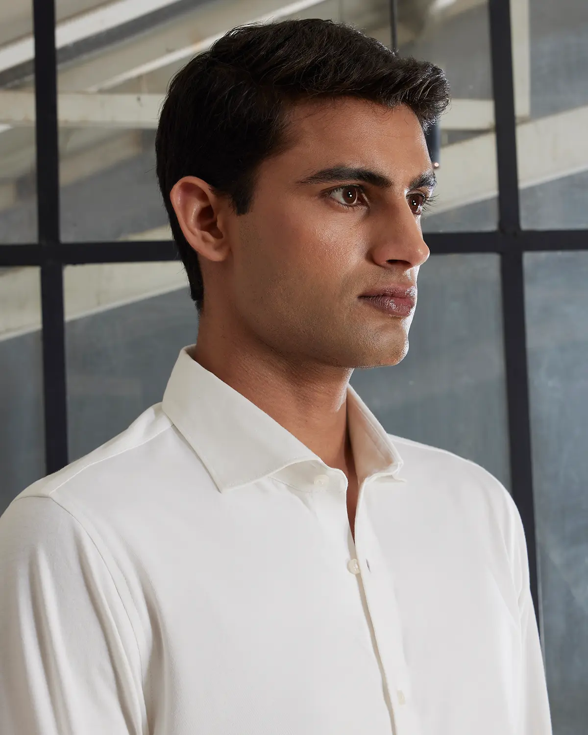 White Cotton Knit Shirt - Image 3