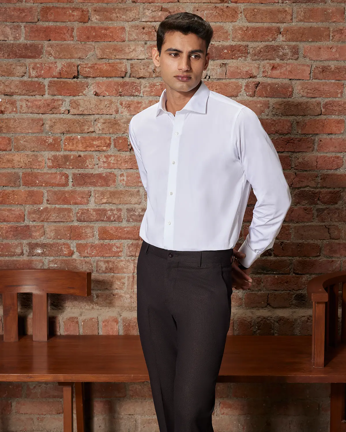 White Cotton Poplin Shirt - Image 2
