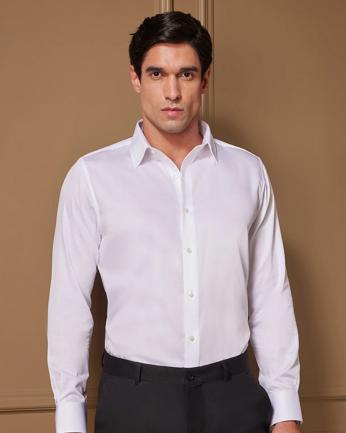 White Cotton Satin Shirt - Image 2