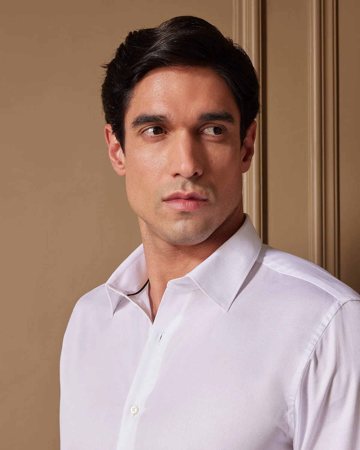 White Cotton Satin Shirt - Image 3