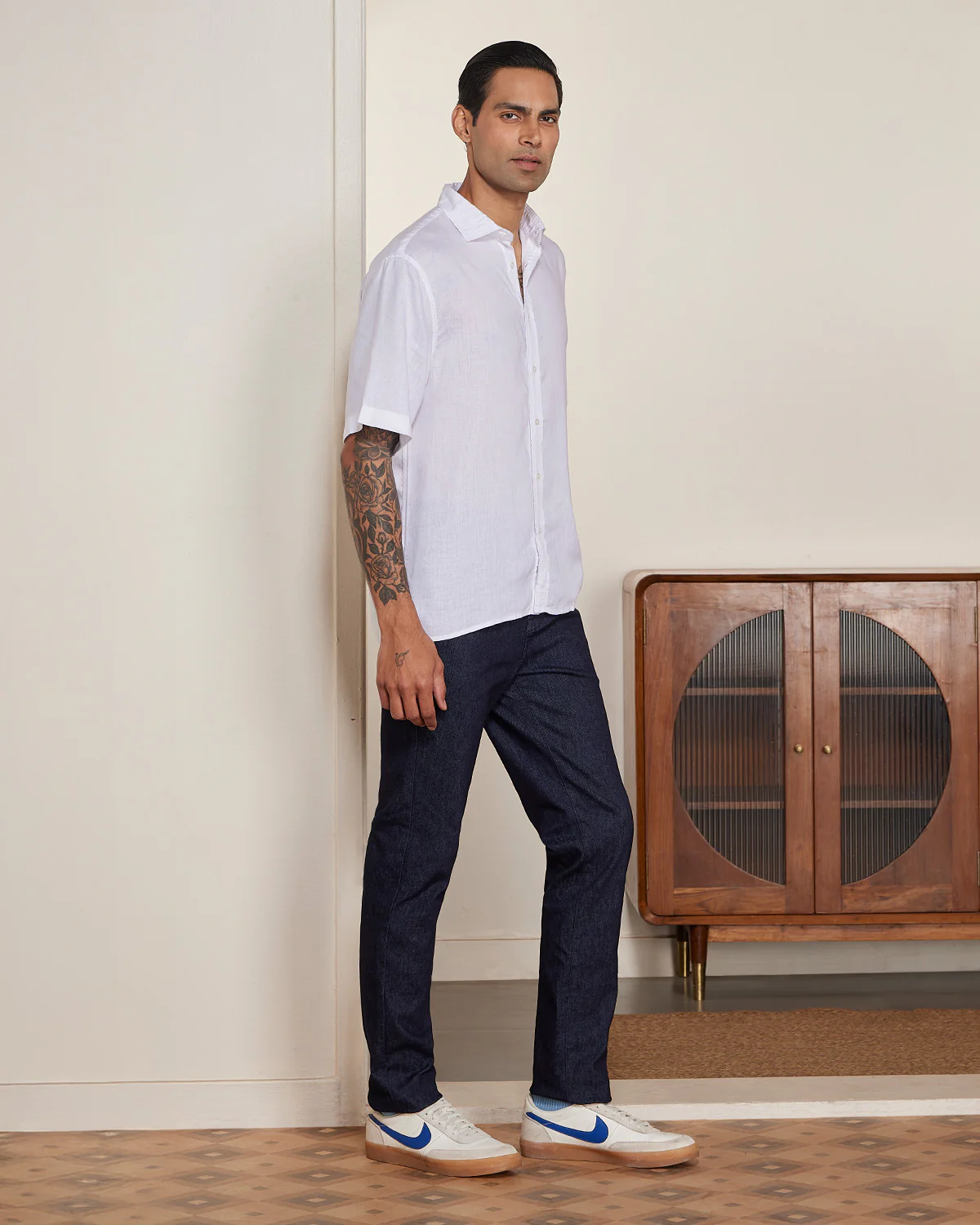 White Half-Sleeve Soft Washed Shirt - Image 4
