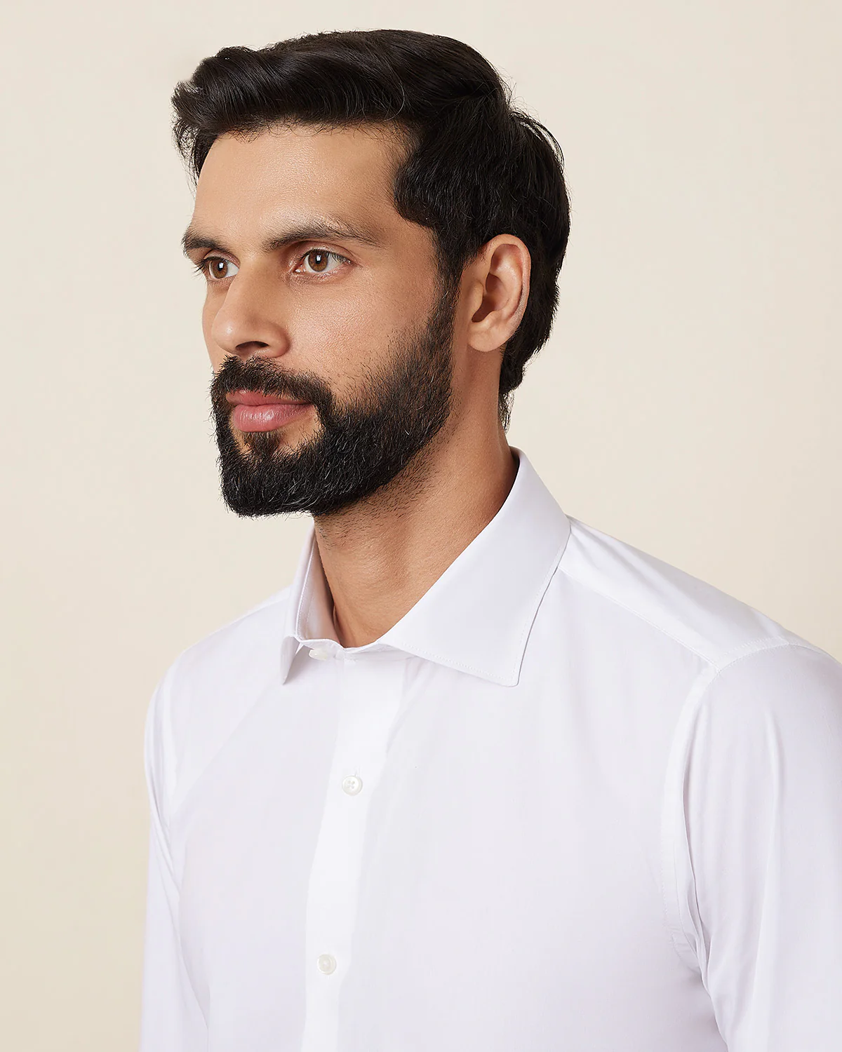 White Stretch Cotton Shirt - Image 2