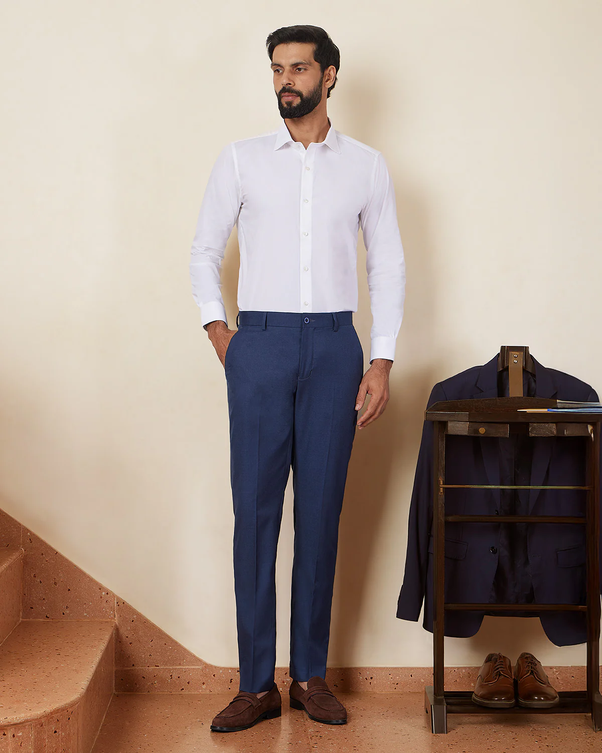 White Stretch Cotton Shirt - Image 3