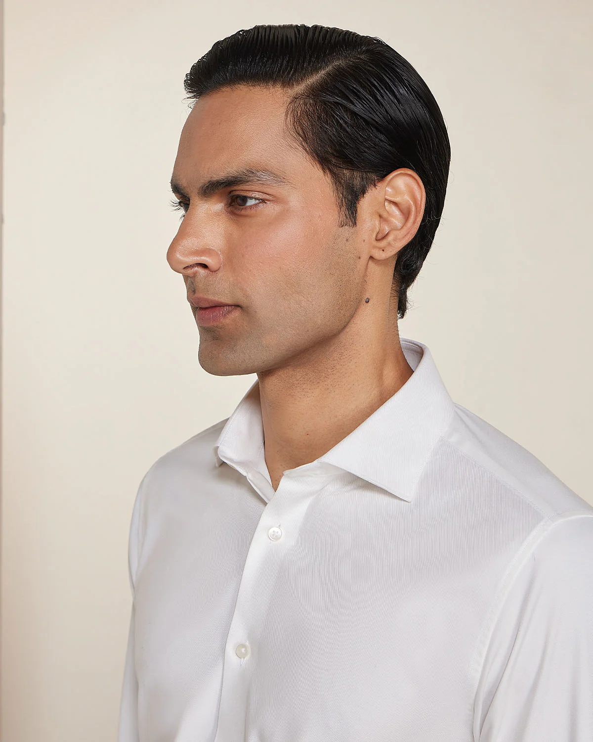 White Wrinkle-Free Stretch Twill Shirt - Image 3