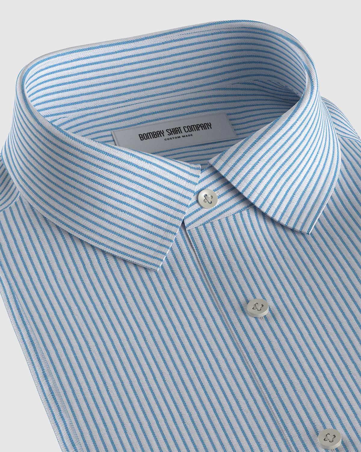 Wrinkle-Free Bamboo-Blend Stretch Striped Shirt - Blue
