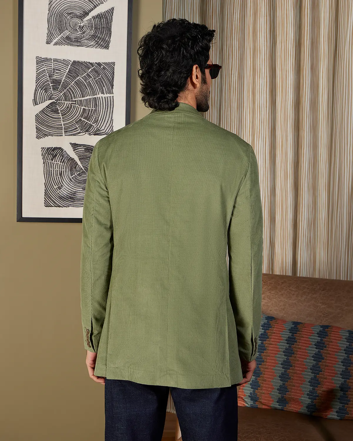 The Carlisle Corduroy Suit Blazer - Green - Image 2