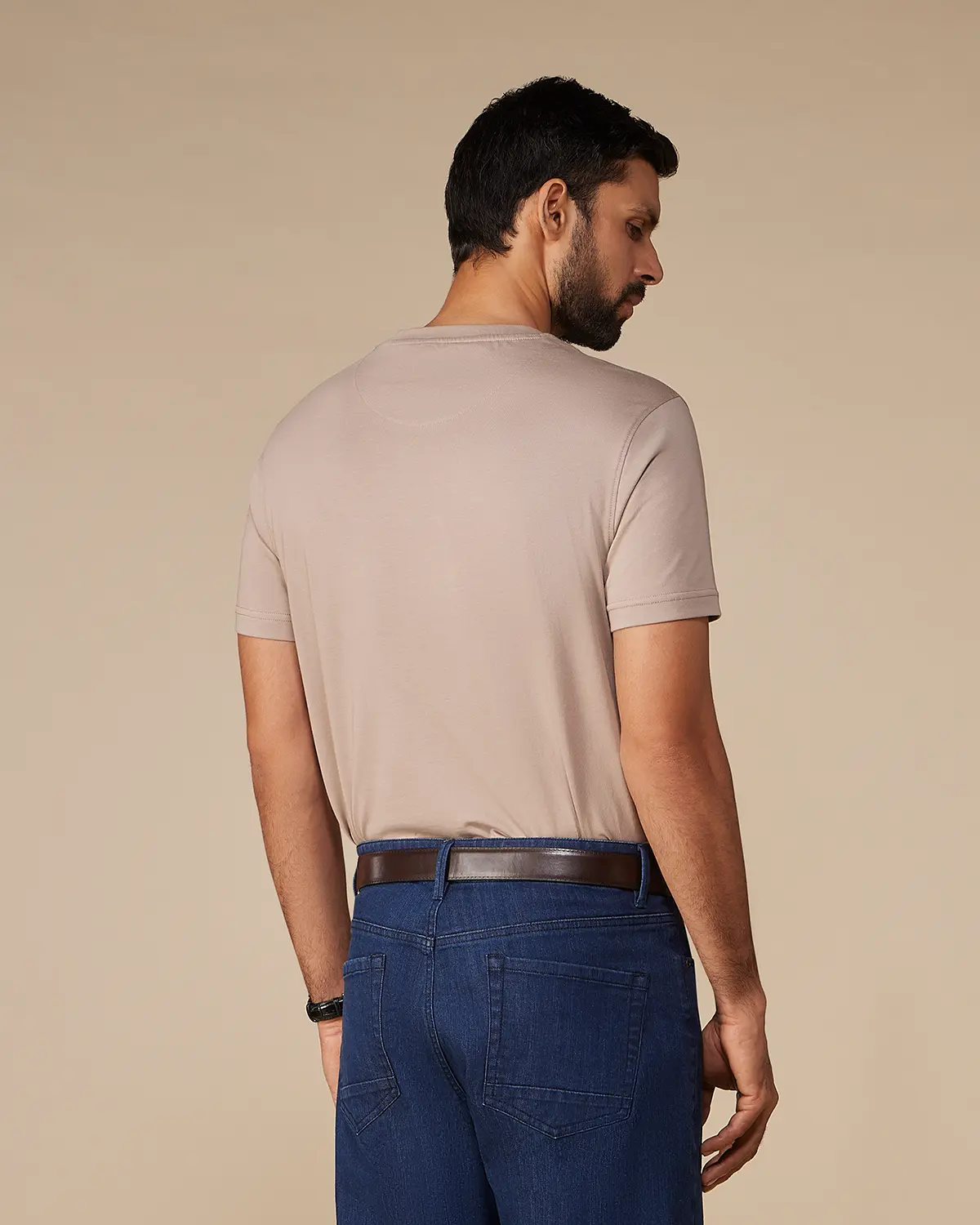 Luxe Supima Cotton T-shirt - Beige - Image 3