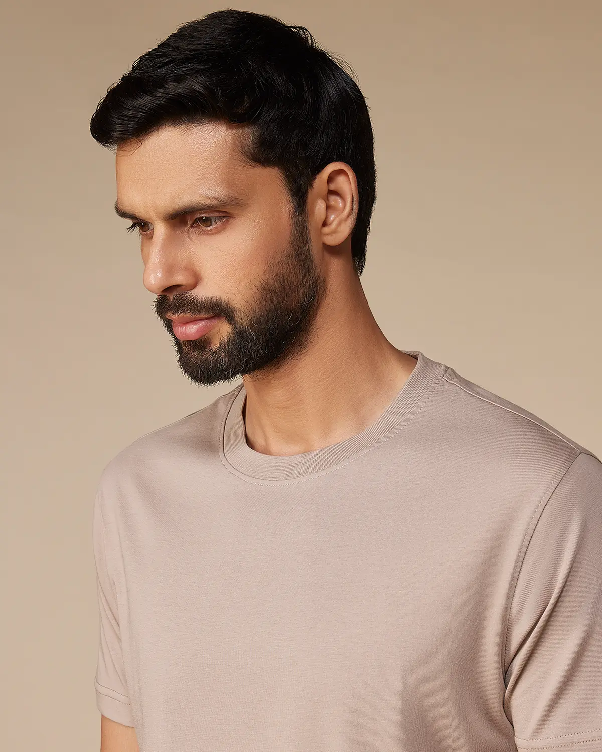 Luxe Supima Cotton T-shirt - Beige - Image 4