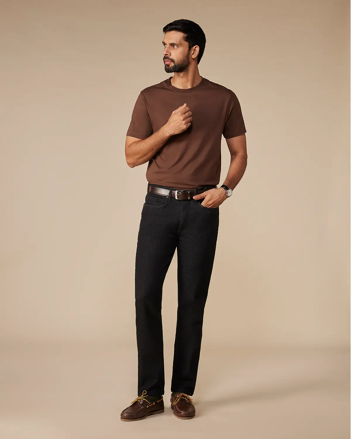 Luxe Supima Cotton T-shirt - Brown - Image 5