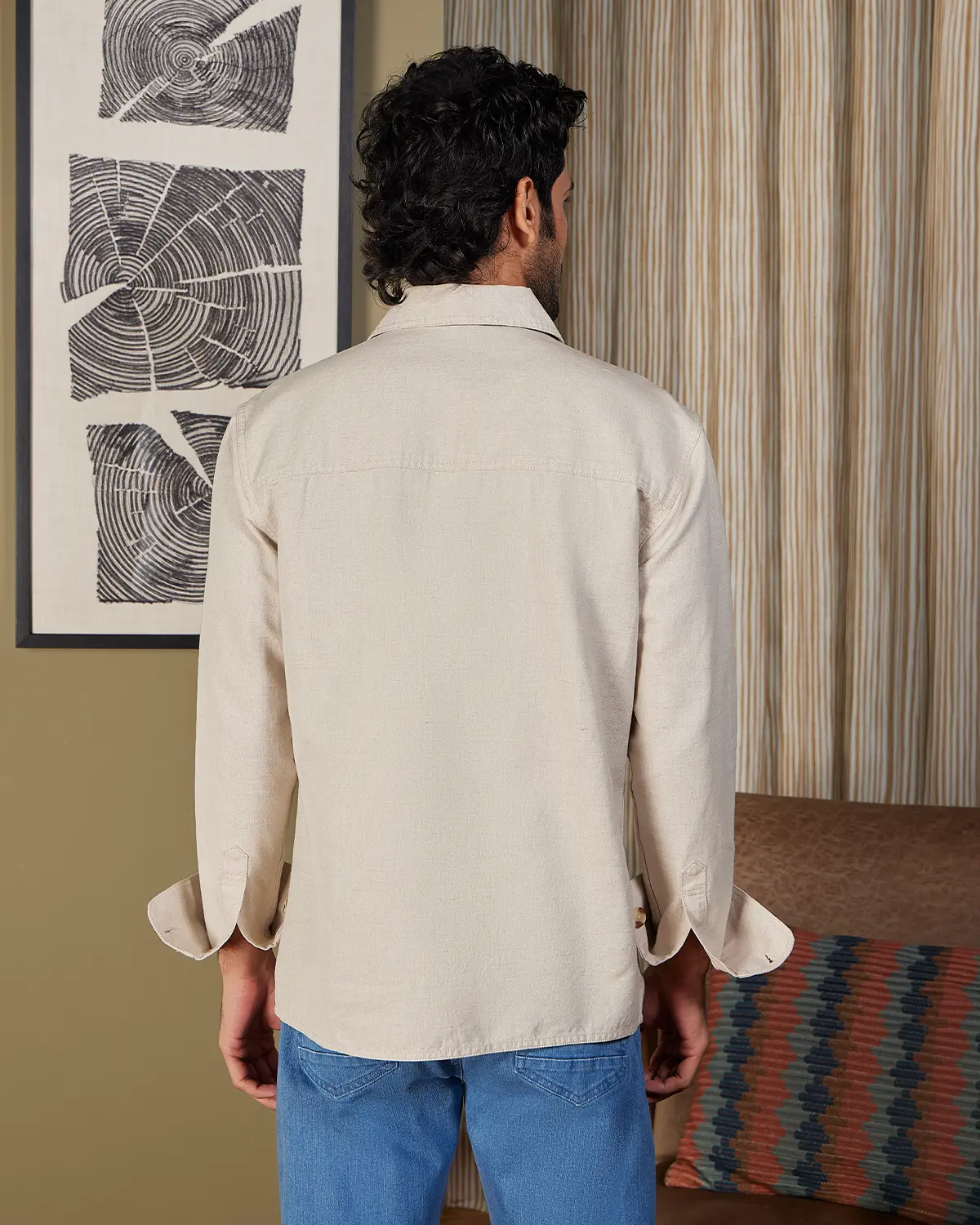 Mason Linen Cotton Shacket - Ecru - Image 2