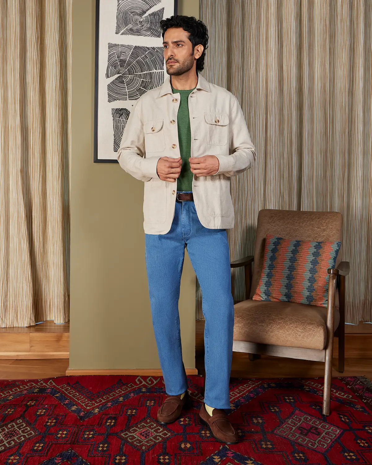 Mason Linen Cotton Shacket - Ecru - Image 3