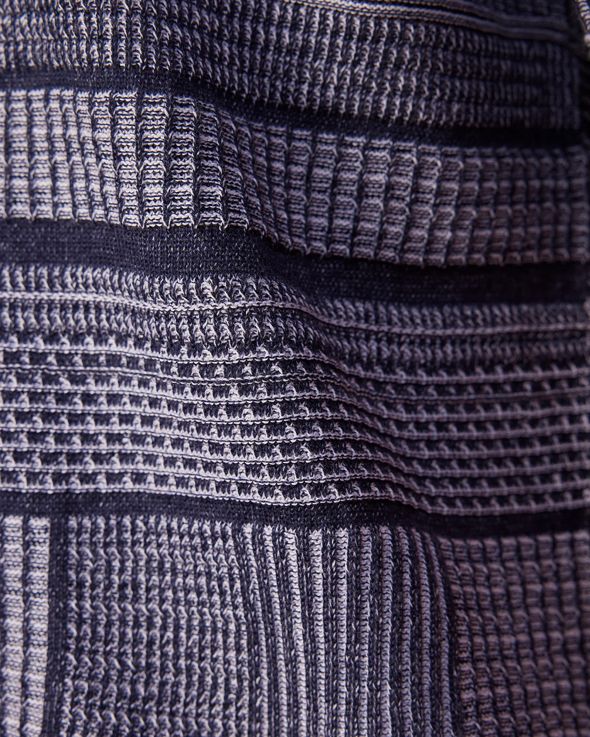 Navy Abstract Flat Knit Shirt - Image 5