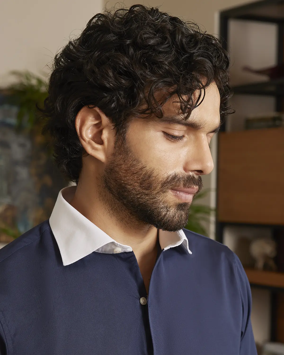 Navy Poplin Banker Shirt - Image 3