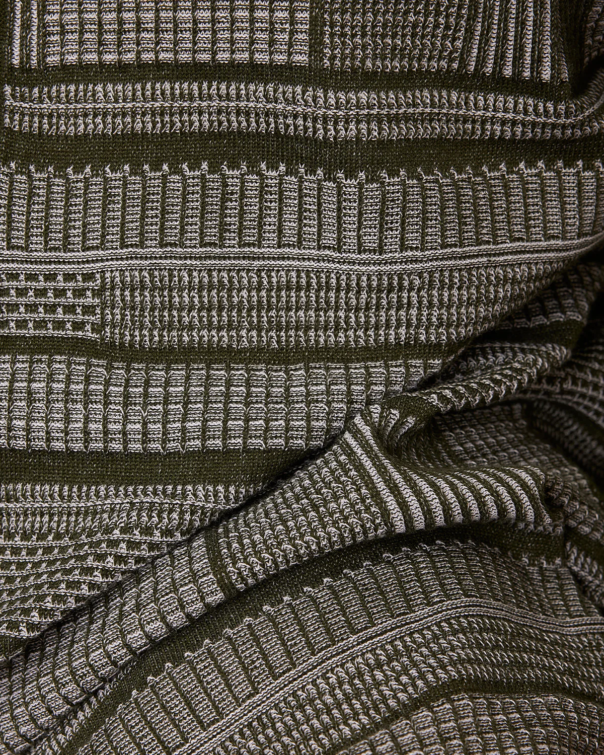 Olive Abstract Flat Knit Shirt - Image 5