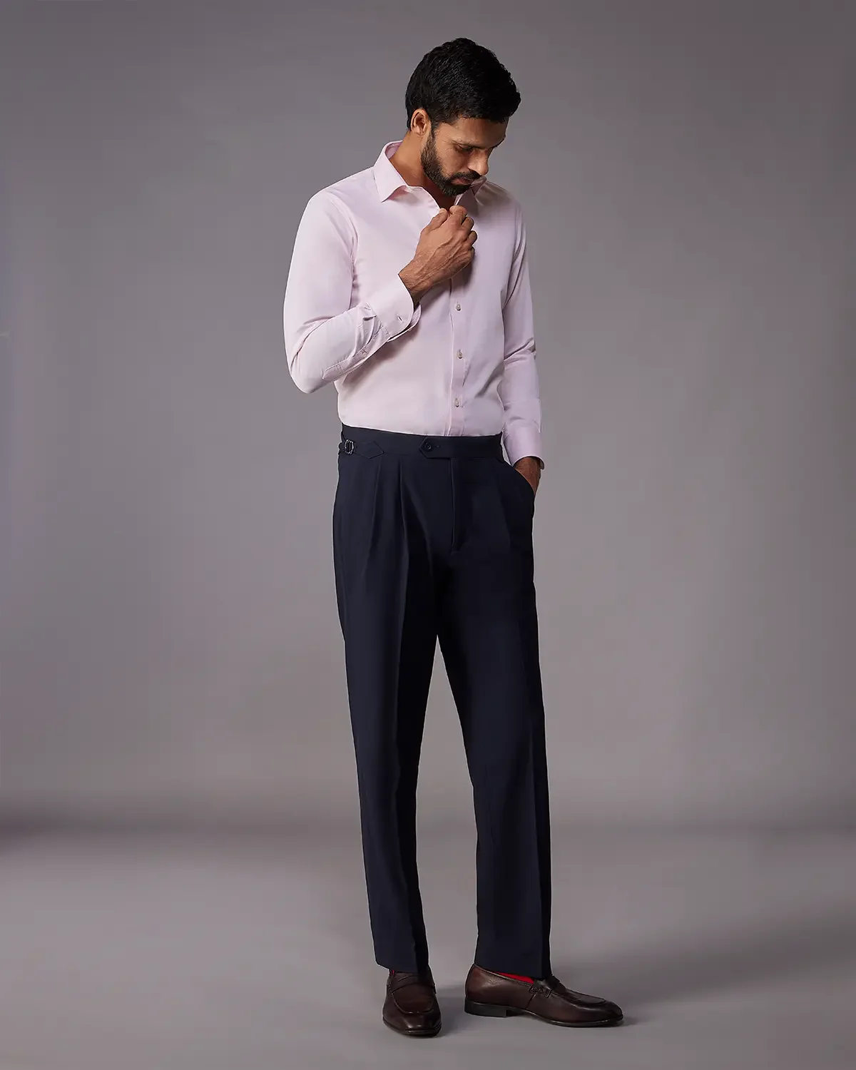 2-Ply Egyptian Cotton Pink Micro Dobby Shirt - Image 5