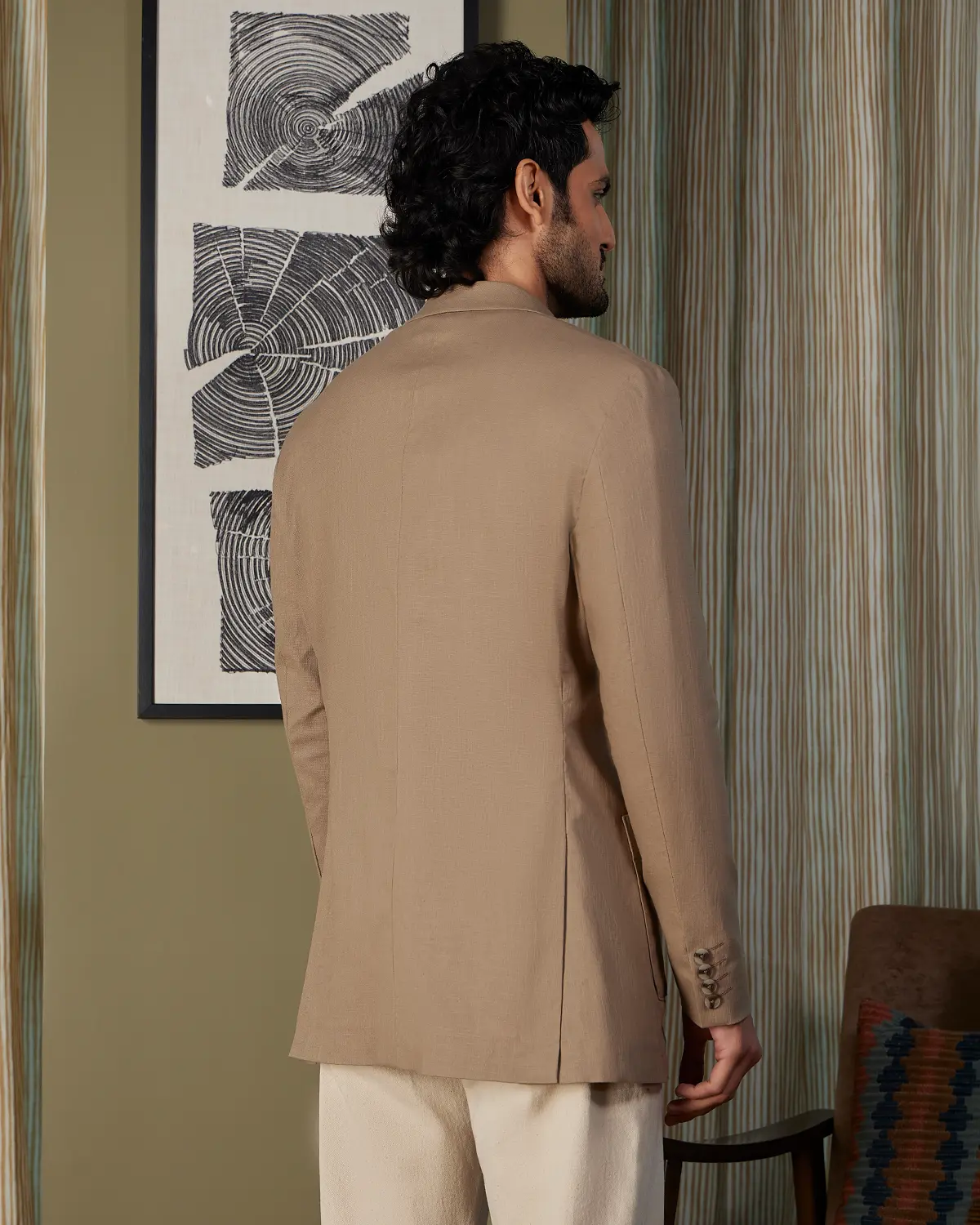 The Mayfield Dobby Suit Blazer - Dark Sand - Image 2