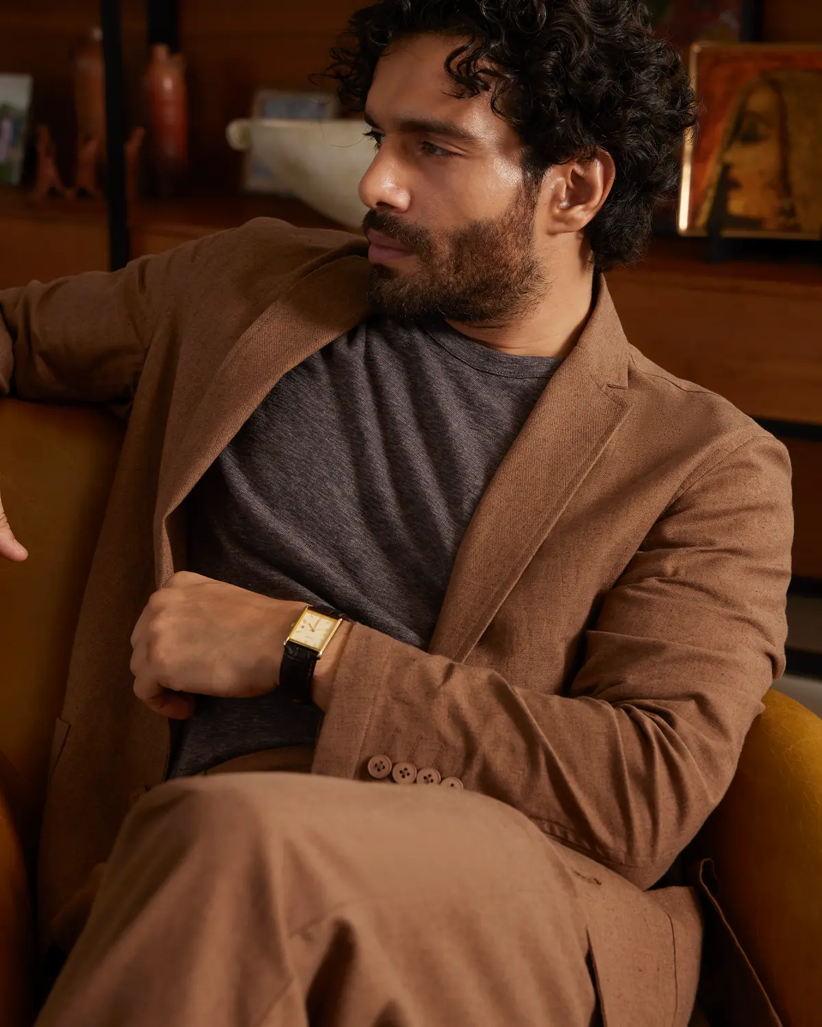 The Riviera Soft Tailored Suit - Brown - Image 4